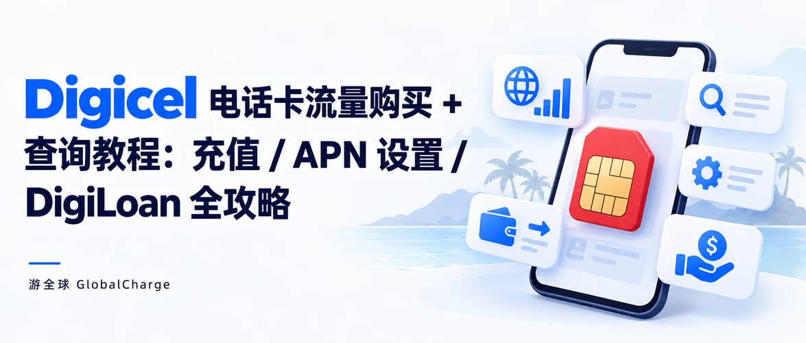 Digicel 电话卡流量购买 + 查询教程：充值 / APN 设置 / DigiLoan 全攻略
