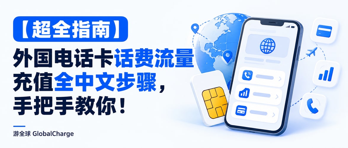 【超全指南】外国电话卡话费流量充值全中文步骤,手把手教你!
