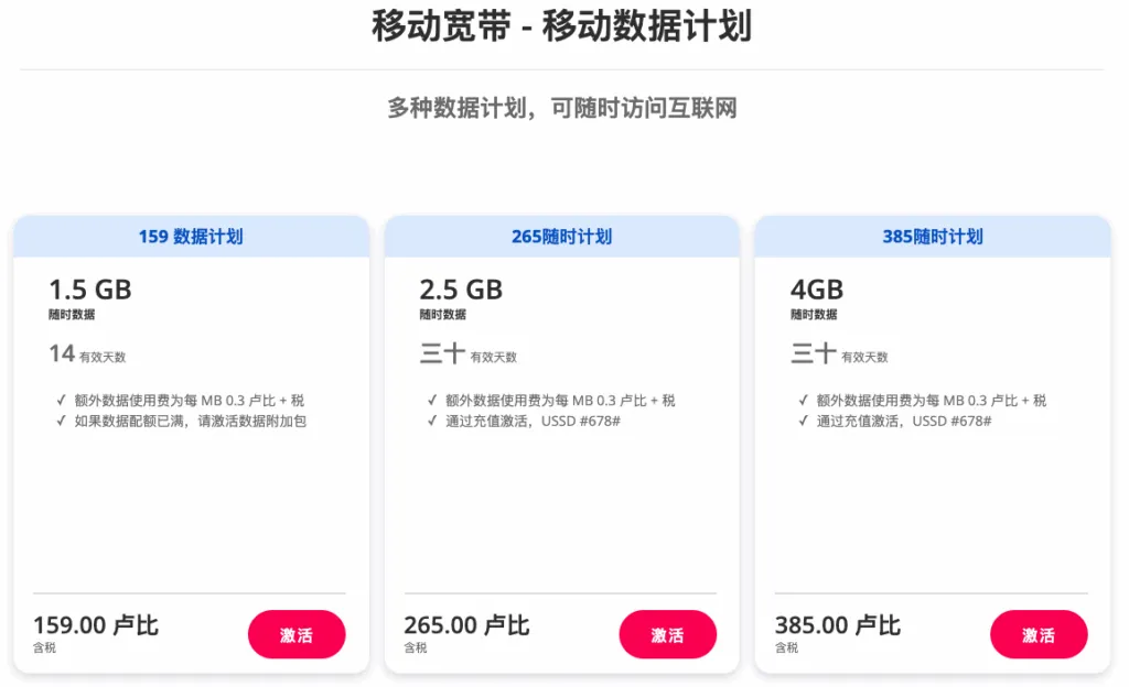 斯里兰卡手机流量包资费明细